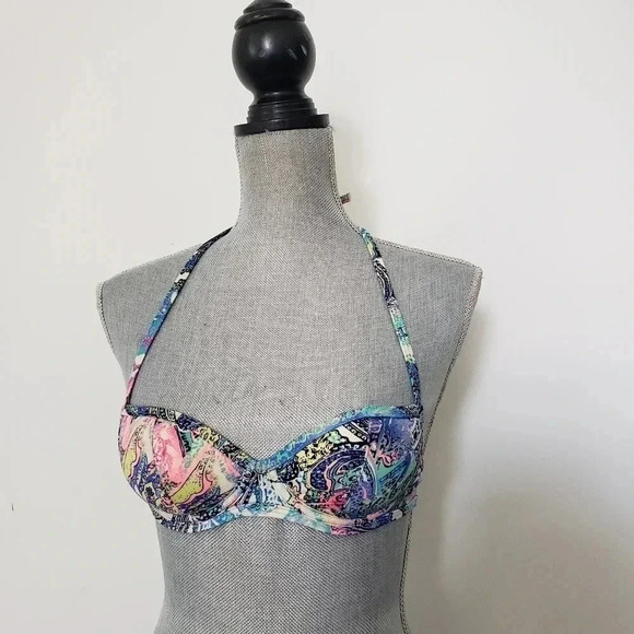 Victoria's Secret Blue Multi Halter Push Up 32A - Picture 1 of 8
